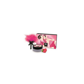 Mini Coffret poudre corporelle framboise et plumeau assorti 